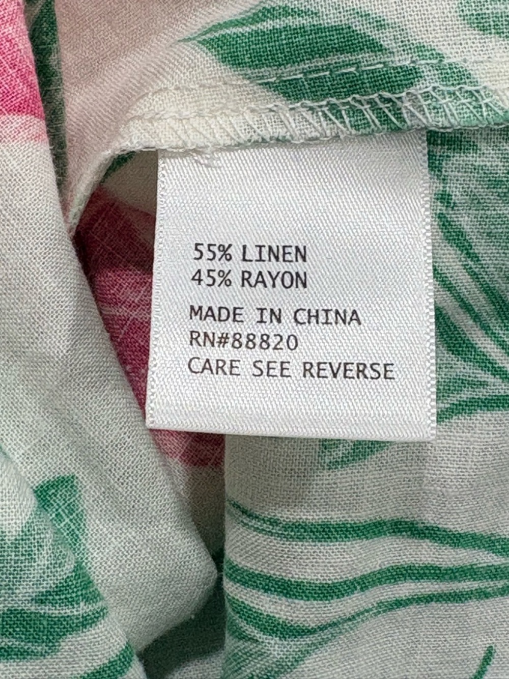 Rachel Zoe Linen Blend Pink Red and Yellow Lemons 3/4 Sleeve Tie Front Blouse XL - Picture 9 of 11